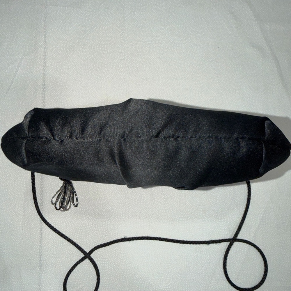 Black Beaded Evening Bag With Sparkly Trim Small / Great For A Evening Out. - Picture 6 of 10